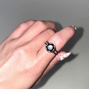 Discontinued The Lovers Ring: Sterling Silver & Onyx size 5